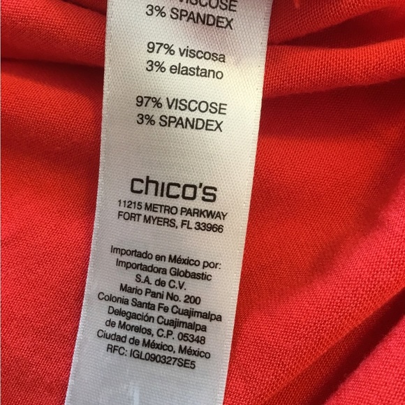 Chico’s Zenergy size 2 Red T-shirt tops/ Crisscross back, short sleeve - Picture 4 of 7